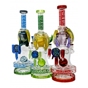 12.5" Cheech Glass Crystal & Spike Pendant Ball Perc Water Pipe Rig - [CHE-238]